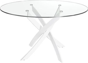 Masa rotunda design modern Veola alb, 120cm