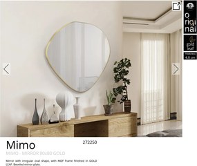 Oglinda decorativa ovala 80x80cm Mimo, aurie