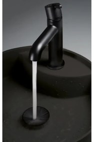 Deante CQS_NU4B - Lavoar SILIA pentru blat, cu orificiu, Ø 36 cm, granit/negru