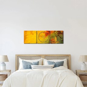 Tablou - Frunze de toamnă (cu ceas) (90x30 cm)