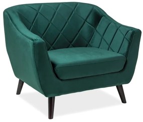 Fotoliu elegant catifea Culoare Verde / Wenge, MOLLY 1 VELVET