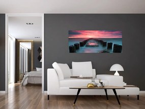 Tablou - Pietre în mare (120x50 cm)