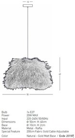 Lustra/Pendul rafie natural boho style Kalla