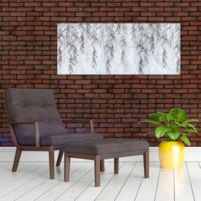 Tablou - Crenguțe de salcie fundal albastru (120x50 cm)
