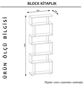 Bibliotecă Blok, alb-maro