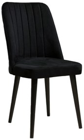 Set 2 scaune haaus Polo, Negru, textil, picioare metalice