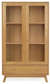 Vitrină în culoare naturală cu aspect de lemn de stejar 100x170 cm Kensal – Woodman