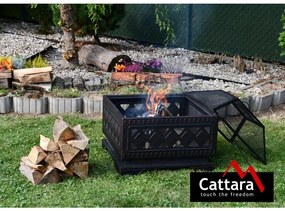Șemineu cu capac pătrat Cattara 13009, 63,5 x 63,5x 62 cm