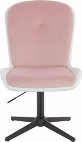 HR690CROSS Scaun Velvet&amp;soft Piele Pu Roz Pudră/Alb Bază Neagră