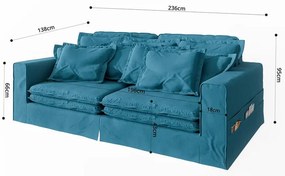 Canapea albastru-deschis 236 cm Nora – Ropez