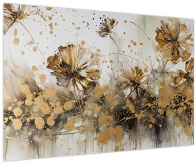 Tablou - pictură abstractă florală (90x60 cm)