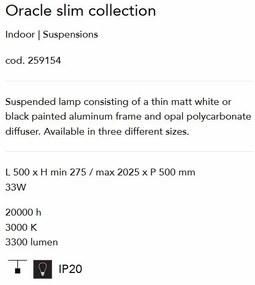 Lustra LED design modern geometric ORACLE SLIM SP D050 SQUARE 3000K ON-OFF WH