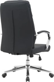 Scaun lemn masiv de birou negru/crom Ergo Professional