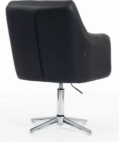 HR840CROSS Scaun Negru Piele Ecologica cu Bază Cromata