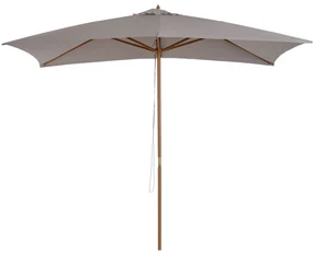 Outsunny Umbrelă de Grădină 2x3m Parasolar Impermeabil din Lemn Lacuit cu Copertină Detașabilă Gri | Aosom Romania