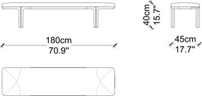 Banchetă lemn masiv Nova 180 cm