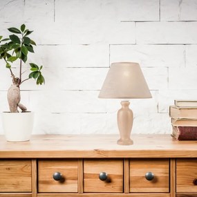 Lampă de masă AMFORA 1xE27/60W/230V bej/fag