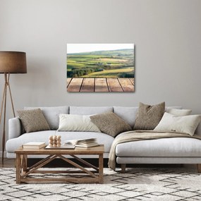 Tablou - Raft din lemn cu peisaj (70x50 cm)