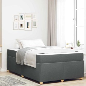 vidaXL Cadru de pat cu saltea Altele Gri închis 120 x 190 cm țesătură