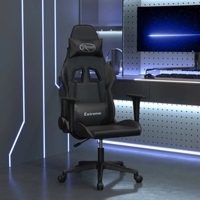 345453 vidaXL Scaun de gaming de masaj, negru, piele ecologică