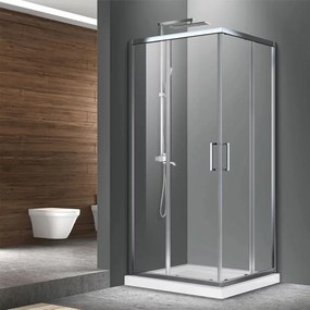 Cabina de dus patrata Fluminia Hector cu usi culisante 90x90 crom