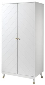 Set Dormitor Complet pentru Copii, 3 Piese, 90x200 cm, Alb Satinat (Pin Masiv și MDF) – Billy – Vipack