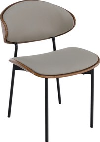 Scaun de sufragerie, bej/nuc/negru, MARSIA