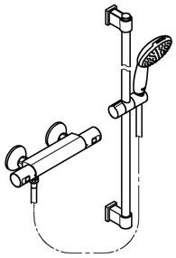 GROHE 34854001 - Baterie termostatică pentru duș PRECISION START 900 mm cromată