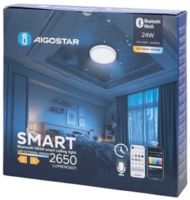 Aigostar - Plafonieră LED pentru baie LED/24W/230V IP44 + telecomandă