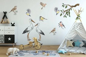 Autocolant de perete de calitate pentru camera copiilor sau creșă Păsări 100 x 200 cm