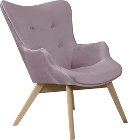 Fotoliu mov lavandă cu tapițerie din catifea Niko – Ropez