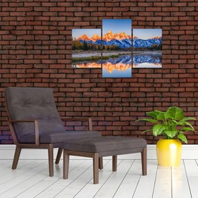 Tablou cu vârfuri de munți înzăpezăți (90x60 cm)