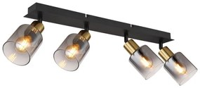 Plafoniera 4L design modern Hollsy negru, auriu