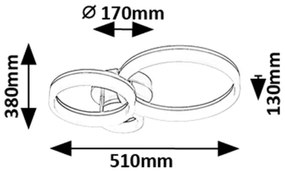 Plafonieră LED Rabalux 71383 AMILIA LED/24W/230V 3000/4000/6500K auriu