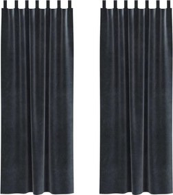 vidaXL Perdele opace 2 pcs Gri închis 140 x 260 cm Catifea