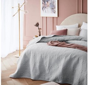 Cuvertură de pat de calitate matlasată de culoare gri deschis 220 x 240 cm