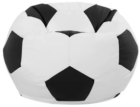 Fotoliu puf Hannela 500L (Alb piele ecologică + Negru piele ecologică). 1053995
