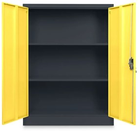 Dulap metalic universal mediu, 90 x 40 x 120 cm, încuietoare cu cilindru, galben - ral 1023