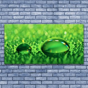 Tablou pe sticla Waterdrop Art Green