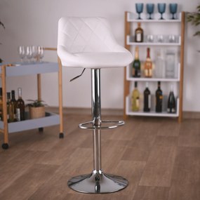 Zondo Scaun tip bar Mariora (alb piele ecologică). 1000120