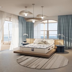 Saltea cu arcuri pocket Ocean's Dream 200×200 cm, fermitate medie, 30 cm înălțime