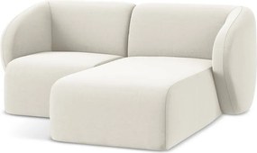 Colțar bej cu tapițerie din catifea (cu colț pe partea dreaptă/cu șezlong) Lani – Makamii