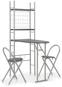 vidaXL Set mobilier bucătărie cu depozitare 3 piese negru, MDF și oțel