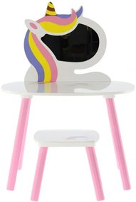 Adela 01 Masa de toaleta cu scaun Unicorn 4621 Alb - Magic