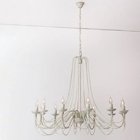 Candelabru design rustic cu 12 brate Vela, ivory