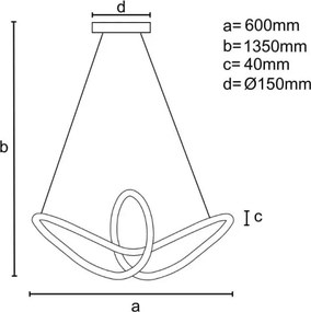Lustră LED dimabilă pe cablu LED/25W/230V 3000-6500K + telecomandă