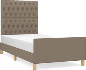 vidaXL Cadru de pat fără saltea Taupe 90x200 cm țesătură