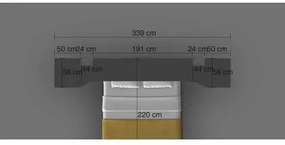 Set pat rabatabil dublu (150X200), 2 dulapuri SINGLE Wardrobe (50 cm) si 2 minibiblioteci cross - NOVA SMALL WARDROBE SET