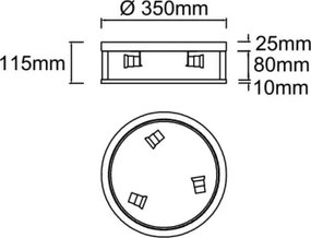 Open Design OR85792 - Plafonieră SANDRO 3xE14/12W/230V Ø 35 cm, crom mat