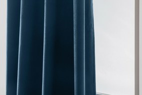 Draperie opaca DREAM VELVET 140x250 cm, petrol Agatat: Inele metalice